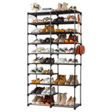 ZUN FCH double row 10 layers non-woven shoe rack iron pipe + PP pad + plastic 85.7*29.8*158cm black 17125702