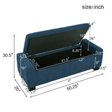 50" Ottoman Bench in Textured Fabric, Rectangular Design with Hinged Lid for Seating, Footrest, and N767P268309B