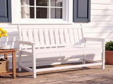 HDPE Outdoor Bench, Weather-Resistant Patio & Porch Bench With Aluminum-Reinforced Frame, 560 Lbs 21487707