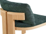 Indoor Boucle Dining Chair Set of 2, Rubber Wood Frame, Plush Green Boucle Seating, 250lbs Weight N779P379862G