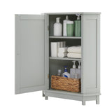 Grey Bathroom Cabinet Triangle Corner Storage Cabinet with Adjustable Shelf Modern Style MDF Board N725P172615E