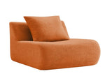 Armless Sofa W/Pillow Teddy Fabric-Orange W714P357250