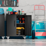 2 Door Tool Cabinets for Garage, Lockable Garage Storage Cabinet, Locking Metal Storage Cabinet with W1831126696