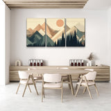 ZUN 3 Panels Framed Abstract Wood Grain Boho Style Mountain & Forest Canvas Wall Art Decor,3 Pieces W2060P155347