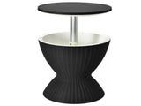 Black Outdoor Imitation Rattan Ice Cooler Side Table 8Gal 2-Height Adjustable with Drain Plug 19316961
