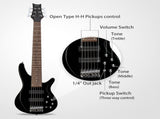 44 Inch GIB 6 String H-H Pickup Laurel Wood Fingerboard Electric Bass Guitar 16259633
