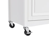 K&K 52'' Kitchen Island with Drop Leaf, Embossed Texture Kitchen Island on Wheels with Spice Rack, N707P195393W