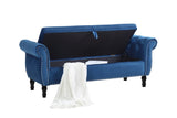 Aijia 63" Velvet Multifunctional Storage Bench Rectangular Sofa Stool Buttons Tufted Nailhead W111749318