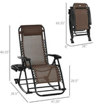 ZUN Outdoor Rocking Chairs, Foldable Reclining Zero Gravity Lounge Rocker w/ Pillow, Cup & Phone Holder, W2225142473