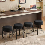 ZUN 24" Tall, Round Bar Stools, Set of 2 - Contemporary upholstered dining stools for kitchens, coffee 14866908