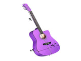 Purple 41-inch Dreadnought barrel-shaped cutaway acoustic guitar with pick, strings, capo, gig bag, 39878185