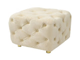 Beige Modern Velvet Upholstered Ottoman, Exquisite Small End Table, Soft Foot Stool,Dressing Makeup W1170103515