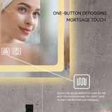 27 in. H LED Single Vanity Mirror in Polished Crystal Vanity LED Mirror for W2026P203529