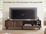 59" Rustic TV Stand for 65-inch TVs, Media Console with Cabinet, Drawer & 3 Open Shelves 51590607