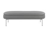 Contemporary Storage Bench in Chrome Metal and Grey Faux Leather B202P223834