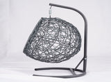 Cat Swing Bed with Stand & Cushion, Cat Egg Chair with Rattan Wicker Appearance, Indoor Hanging 05489427
