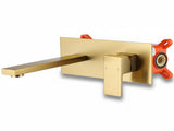 Wall Mount Faucet for Bathroom Sink or Bathtub, Single Handle 2 Holes Brass Rough-in Valve Included, 12158817