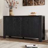 TREXM Retro 4-door Sideboard with Distressed Finish Adjustable Shelves for Dining Room, Kitchen, N715P204444B