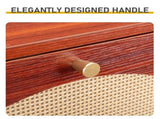 Rattan-covered 3-drawer shoe cabinet, particleboard, 54*24*135 cm, brown 32169845