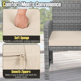 White 3 Pieces Patio Furniture Set with Tempered Glass Coffee 54671304