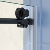 Glass shower door, sliding door, soft close system, with 5/16" tempered glass and Matted black W2122P225222
