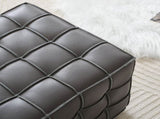 17.32''W Genuine Leather Tufted Ottoman,Footstool for Living Room & Bedroom,Grey Color W579P354656