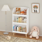 ZUN Kids Bookshelf, 3-Tier Bookcase, Book Organizer, toy Storage Cabinet Organizer, White 33748394