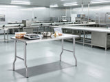 300 lbs Load Capacity Folding Commercial Prep Table, 48 x 24 Inch Stainless Steel Workstation, 95577285