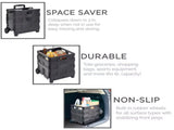 Collapsible Utility Cart, Plastic, Black, 16.5" x 14.5" x 15.75" 09253984