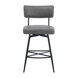 26''Retro Swivel Counter Stools Set of 2,Grey Counter Stools with iron Frame,PU Sponge N780P199991G
