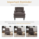 Upholstered Accent Chair Tufted Armchair for Living Room and Bedroom, Russet Brown N763P193158D