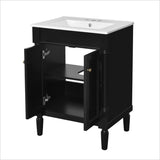 24'' Bathroom Vanity with Top Sink, 2-Tier Modern Bathroom Storage Cabinet, Single Sink Bathroom N710P190503B