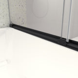 6076 Inch North American Frameless Double Sliding Matte Black Shower Door With Adjustable Soft W2517P280671