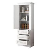 ZUN Tall Storage Cabinet with Three Drawers for Bathroom/Office, White WF299282AAK