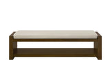 47" Accent Bench with Lower Shelf Shoe Rack, Padded Seating Bench for Living Room, Modern Compact W2186P292100
