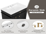 30" Bathroom Vanity with Sink, One Tip-out Drawer, Three Drawers, Door Shelf, Soft Closing Door, 08388650