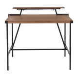 Gia Industrial Counter Table in Black Metal and Brown Wood-Pressed Grain Bamboo by LumiSource B202P223310