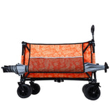 Heavy-Duty 480lbs Folding Wagon Cart with Bonus Picnic Mat - All-Terrain Beach Wheels, Drink W2932P283539