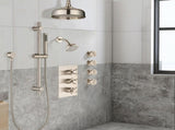 4-Spray Patterns Combo Rain Showerhead, with Body Jet Handshower in Brushed Nickel W1219P506571