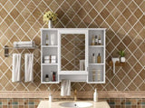 3-in-1 Bathroom Mirror Cabinet, 42 inch Wall Mounted Medicine Cabinet with Adjustable Shelf & Soft N710P358613K