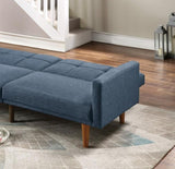 Transitional Look Living Room Sofa Couch Convertible Bed Navy Polyfiber 1pc Tufted Sofa Cushion HS00F8509-ID-AHD