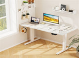 White 55" Electric Standing Desk with Dual Motors, 3 Memory Settings Sit-Stand Desk for Home Office 10820626