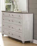 ZUN Transitional Rustic Style 1pc Dresser of 8 Drawers Two-Tone Antique White and Brown Classic Bedroom B011P212238