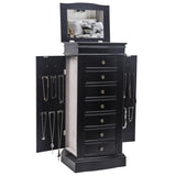 ZUN Jewelry Armoire with Mirror, 7 Drawers & 24 Necklace Hooks, 2 Side Swing Doors 65917753