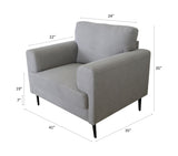 Light Grey Accent Chair with Metal Leg B062P209155