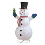 5.7FT Lighted Snowman Holding Small Tree Christmas Yard Decorations, Pre-lit Pull Up Snowman with 05791753