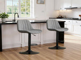 Swivel Bar Stools with Adjustable Height , Backrest, and Soft Knit Fabric - Ideal W2699P360245