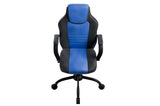 Gaming Office Chair Blue And Black Faux Leather 1pc Chairs Casters Plush Padded Chair w Arms B011P367182
