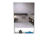 Medicine 35H" Single Door Cabinet, Two Interior Shelves, One External Shelf, White B097133128