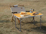 2.3ft Aluminum Camping Folding Table wood grain color 45552990
